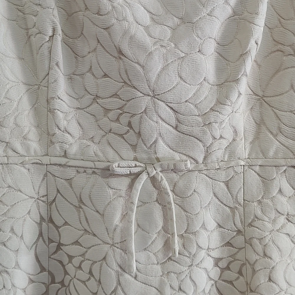 J Crew Ivory Silk Cotton Blend Floral Damask Scoop Back Dress, 10